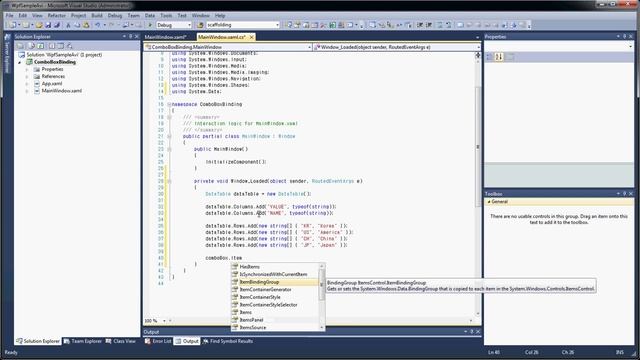 WPF - Binding the datas of DataTable on ComboBox. смотреть онлайн