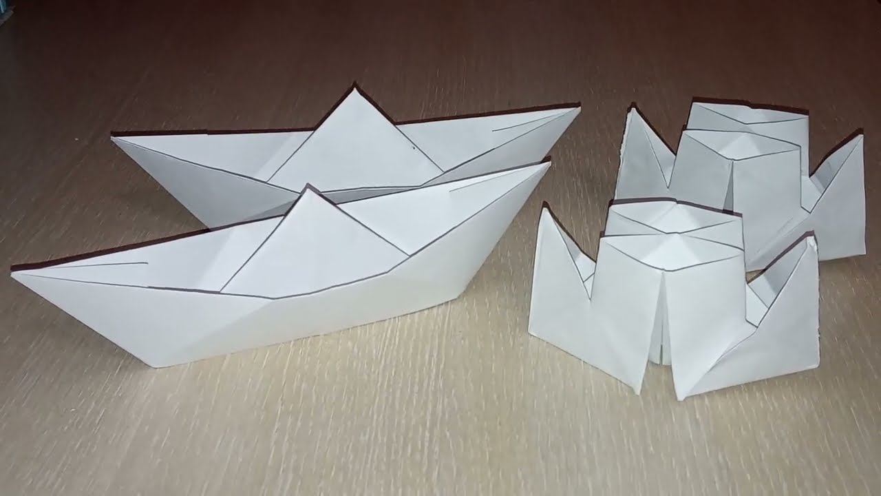Как сделать пароход из бумаги//два варианта смотреть онлайн