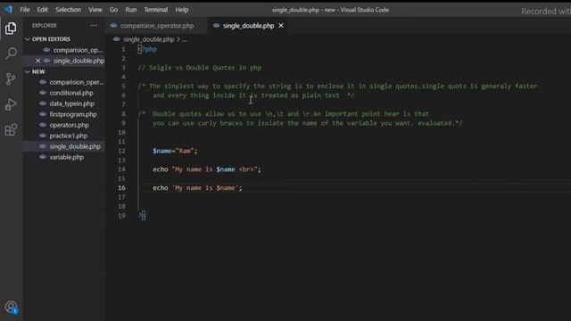 Difference between Single Quote and Double Quote in PHP | PHP complete course | Part-11 смотреть онлайн