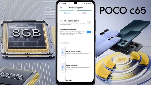 How to Set POCO C65 Side Back Button | Poco C65 Full Display Settings смотреть онлайн