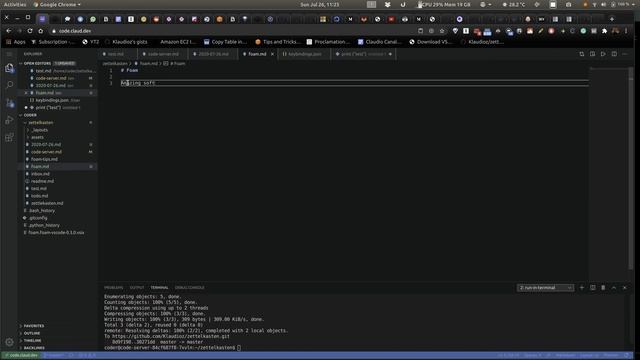 Foam in Code Server pushing to GitHub смотреть онлайн