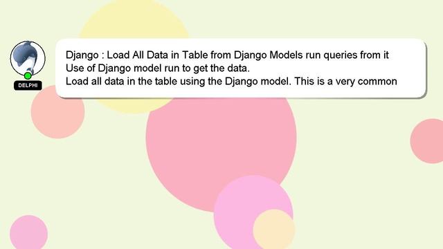 Django : Load All Data in Table from Django Models run queries from it смотреть онлайн