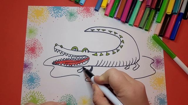 How to draw a crocodile. Как нарисовать крокодила смотреть онлайн