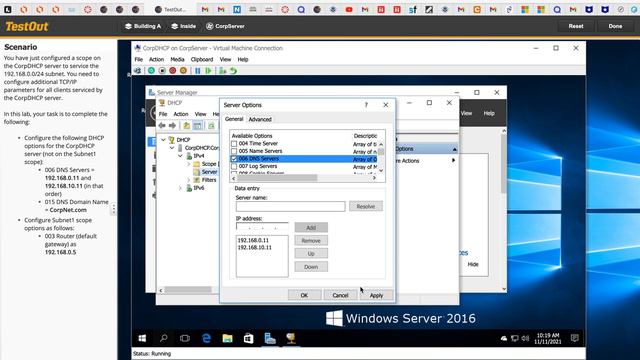 13 1 6 Configure DHCP Options смотреть онлайн