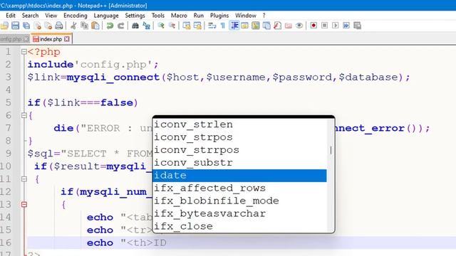 How to connect and show mysql database in php. смотреть онлайн