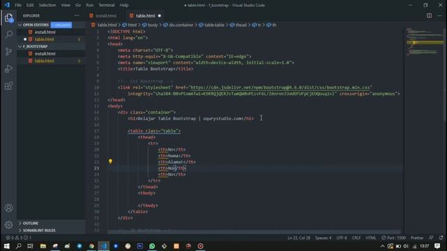 #2 Bootstrap: Membuat Table di Bootstrap dan Beberapa Stylingnya смотреть онлайн