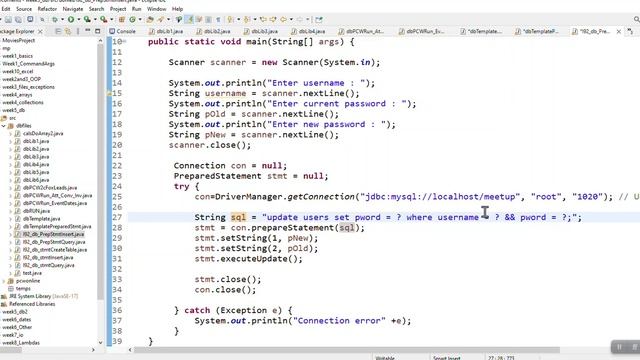 Java JDBC , using parameters in a SQL UPDATE query in Java JDBC. смотреть онлайн