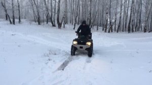 Квадроциклы CF MOTO 500-2A (Преодоление снега на лысой резине)