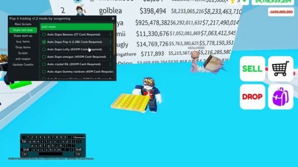 POP IT TRADING Script Pastebin 2022  | DUPLICATE ITEM | INFINITE ITEM & MORE (99999999+ CASH)✨