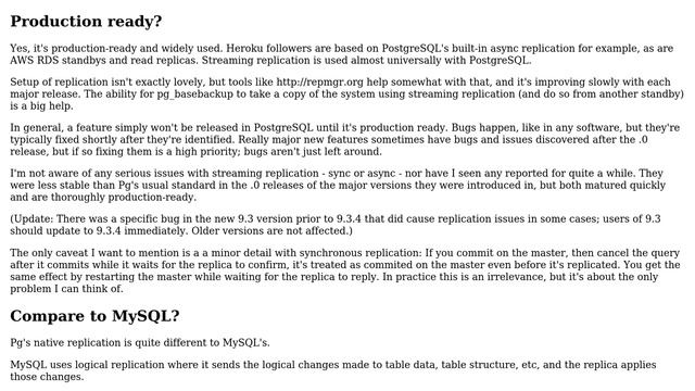 Databases: Is PostgreSQL replication production ready? смотреть онлайн