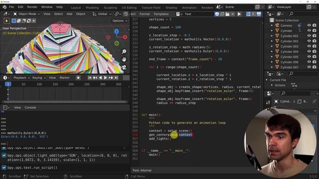 Stack and Spin animation loop created with Python in Blender смотреть онлайн