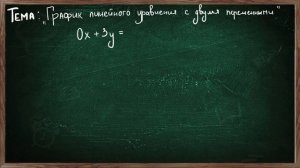 ГРАФИК ЛИНЕЙНОГО УРАВНЕНИЯ С ДВУМЯ ПЕРЕМЕННЫМИ 7 КЛАСС видеоурок