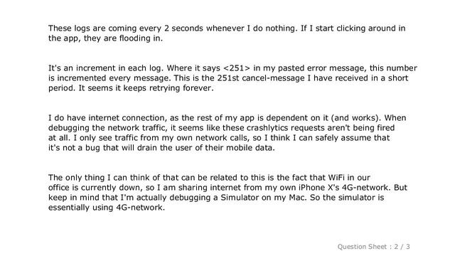 iOS : Firebase crashlytics posting hundreds of "cancelled" messages in log when iPhone Simulator(an смотреть онлайн
