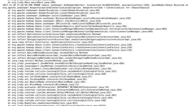 Databases: "ZooKeeper exists failed after 4 attempts" when launching Hbase смотреть онлайн