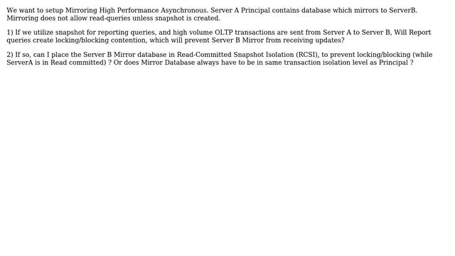Databases: SQL Mirroring Locking/Blocking Contention смотреть онлайн