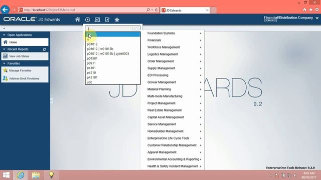 0102 Exploring the Home Page JDE EnterpriseOne 9.2 смотреть онлайн
