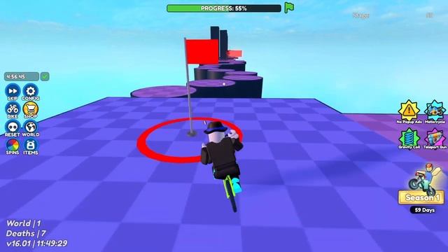 (Roblox PS4) obby, but on a bike (PB: 9:50:28) смотреть онлайн