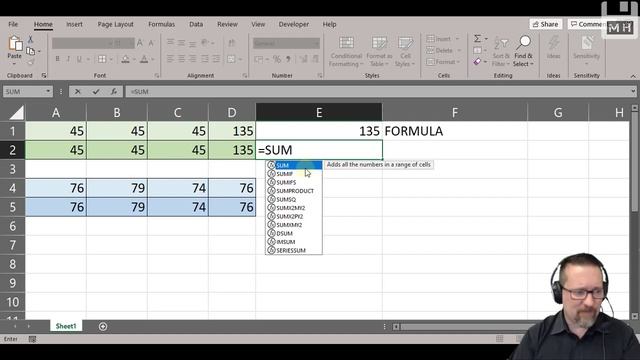 Level 1 Excel Lesson 18: Formula Vs Function смотреть онлайн