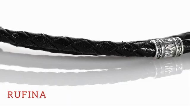 Кожаный Гайтан с напайками, серебро 925 пробы, натуральная кожа, шнурок с молитвой под крест RUFINA смотреть онлайн