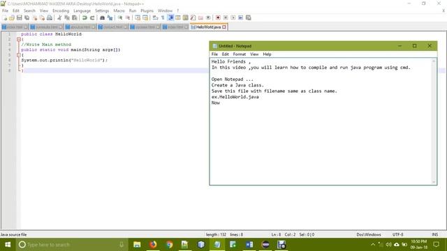Core Java 04 Compile and run java program using cmd смотреть онлайн