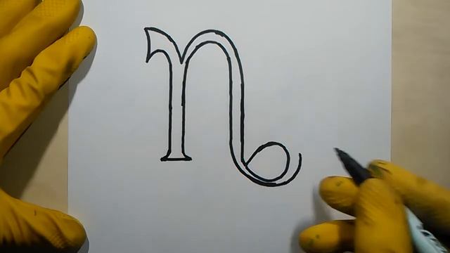 How To Draw Zodiac Signs Capricorn GOAT Symbol ♑ Hand Drawn Your Tattoo Horoscope Astrological Glyp смотреть онлайн