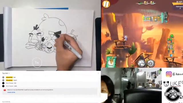 Drawing Angry Birds. (It was fun.) | Timelapse смотреть онлайн