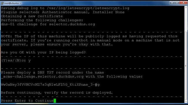 Apply for a free certificate from letsencrypt within duckdns's DNS TXT record support смотреть онлайн