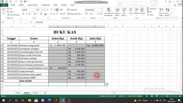 Cara Membuat Laporan Keuangan Di Excel DEBIT, KREDIT & SALDO