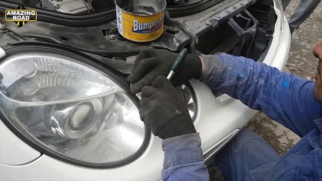 Front bumper installation on Mercedes W211 / Set the front bumper correctly on the Mercedes W211 смотреть онлайн