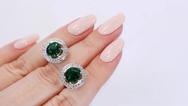 Серебряные серьги с изумрудом нано "Марсель" АС004НИ смотреть онлайн