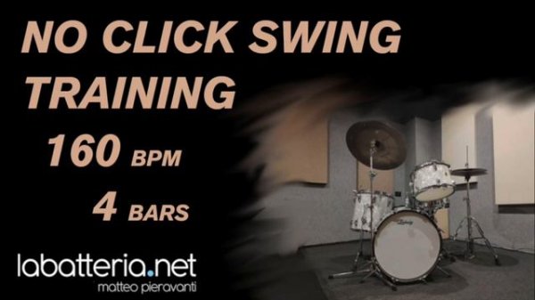 Jazz Drumless backing track No click swing training 160 bpm 4 bars.
