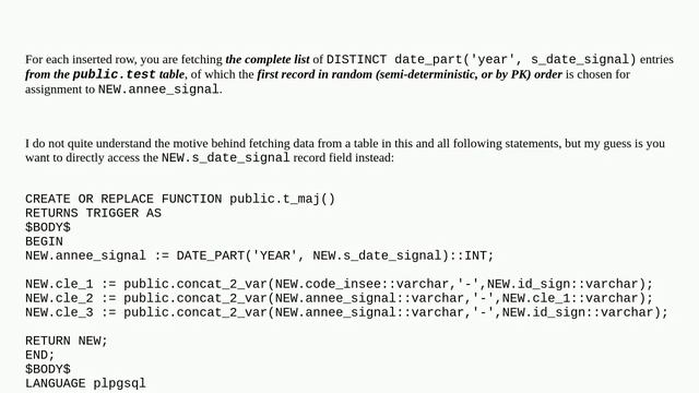 Gis: Date management problem in a trigger with PostgreSQL смотреть онлайн