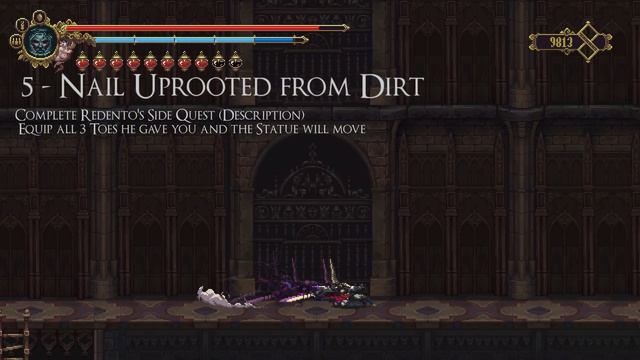 Blasphemous - Nail Uprooted From Dirt Relic Location, Jump In Mud And Water