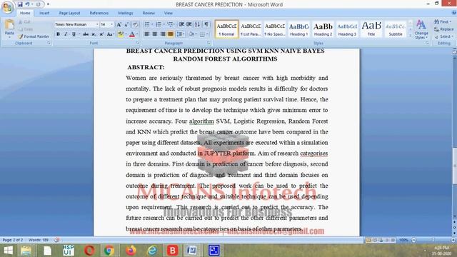 Breast Cancer Prediction Using Svm Knn Naive Bayes Random Forest Algorithm PYTHON IEEE PROJECTS 202 смотреть онлайн