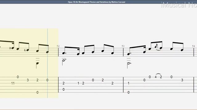 Guitar TAB - Matteo Carcassi : Opus 18 Air Montagnard Theme and Variations | Tutorial Sheet #iMn смотреть онлайн