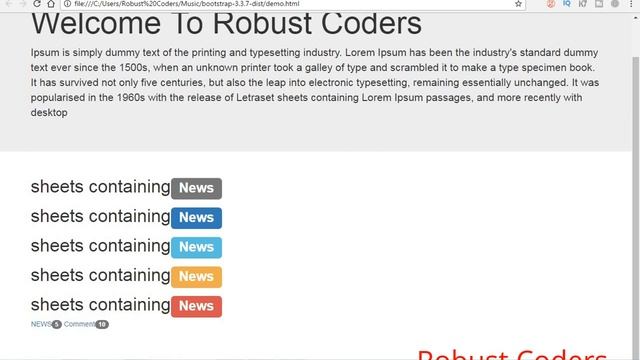 Bootstrap3 tutorial in hindi part-10| Progress bar , Labels , Badges| Best tutorial |Robust Coders смотреть онлайн