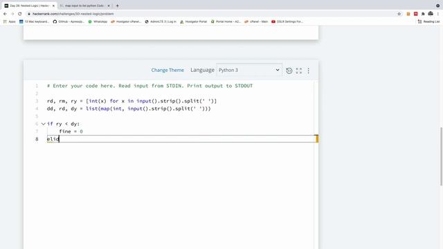 Day 26 - Nested Logic with if-else-if in Python (HackerRank 30 Day of Code) смотреть онлайн