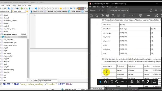Data Base Task 05 | The Insert Query Statement | 1st Year | Java Institute| Kalindu Senarathne смотреть онлайн