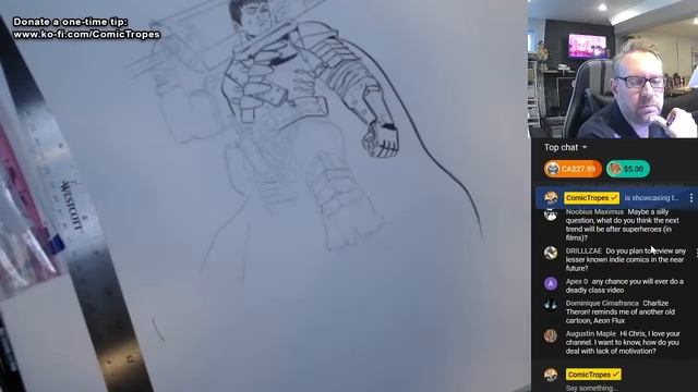 Drawing/Inking Guts from Berserk and Iceman from X-Men смотреть онлайн
