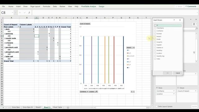 MS Excel Pivot Charts, Pivot Tables & Error Bars смотреть онлайн