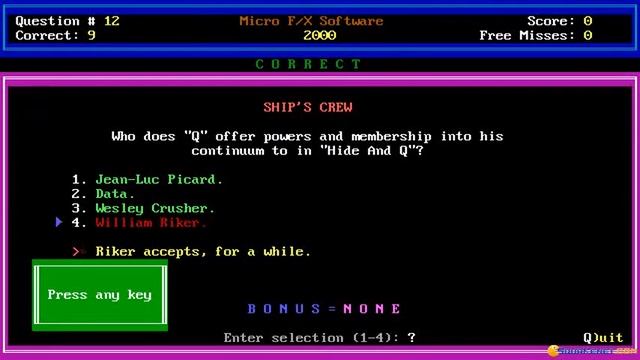 Star Trek TNG: The Trivia Game gameplay (PC Game, 1990) смотреть онлайн