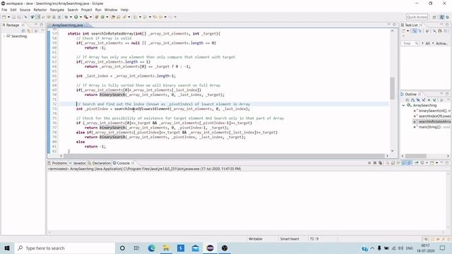Search Element In Sorted Rotated Array Using JAVA смотреть онлайн