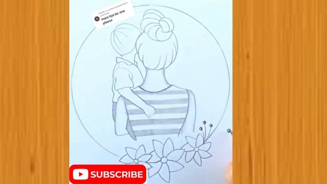 how to draw a baby with mother | pencil drawing смотреть онлайн