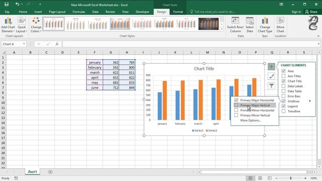 How to add vertical gridlines to chart in Excel смотреть онлайн