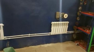 Водяное отопление от буржуйки в гараж.