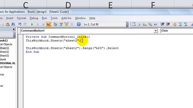 Use Command Button to Navigate Your Workbook Like a Hyperlink смотреть онлайн