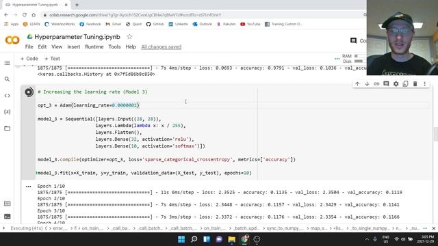 Deep Learning Hyperparameter Tuning in Python, TensorFlow & Keras смотреть онлайн