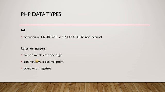 PHP tutorial – PHP data types смотреть онлайн