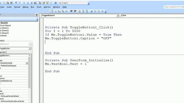 ToggleButton, ToggleButton in vba excel, excel, Microsoft excel, VBA (User Form) Beginner part-6, смотреть онлайн