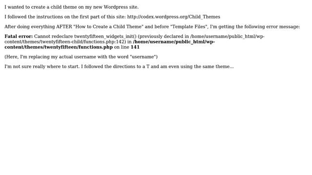 Wordpress: Child Theme Fatal Error смотреть онлайн